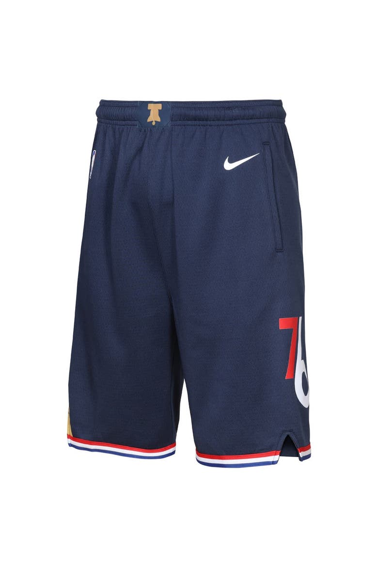 Youth Nike Navy Philadelphia 76ers 2025/26 City Edition Swingman Performance Shorts, Alternate, color, Navy
