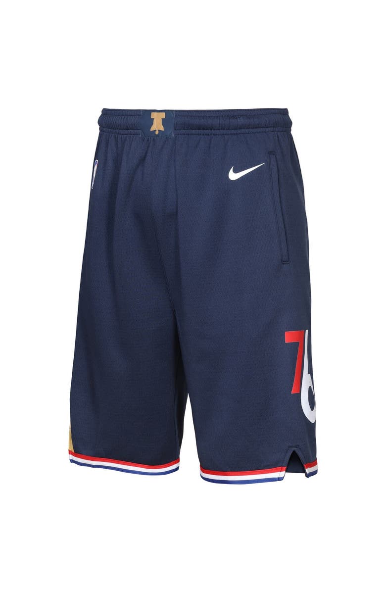 Nike Youth Nike Navy Philadelphia 76ers 2025/26 City Edition Swingman Performance Shorts, Alternate, color, Navy