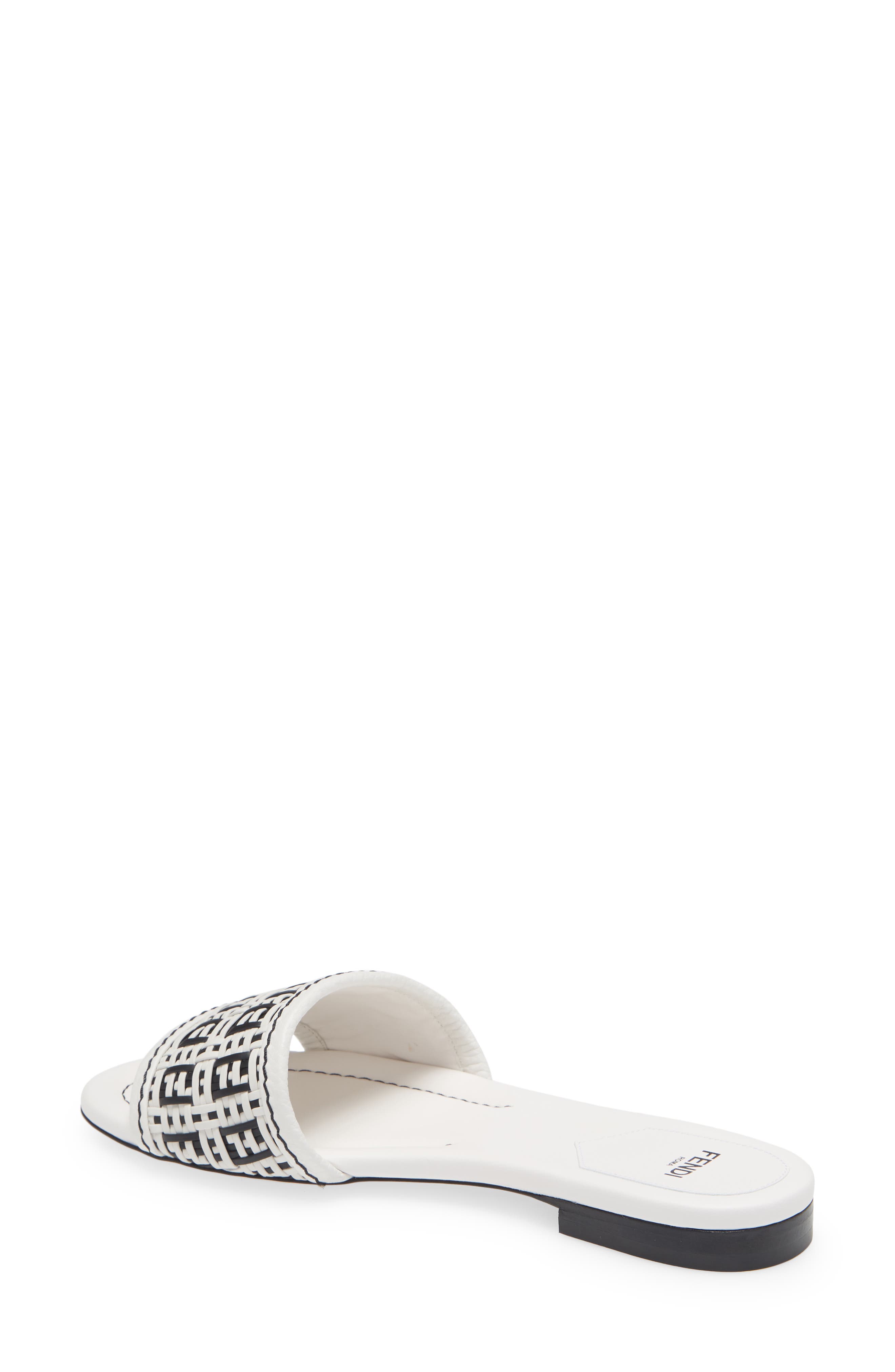 Fendi Woven FF Logo Sandal, Alternate, color, 