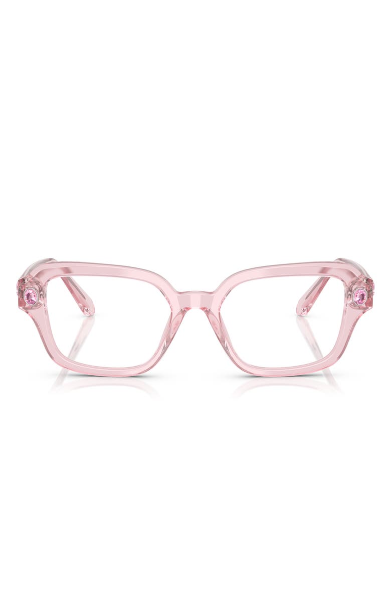 Swarovski 54mm Pillow Optical Glasses, Main, color, Transparent Pink