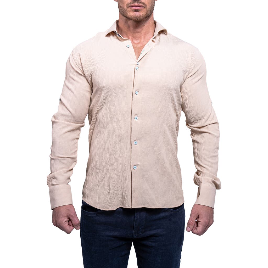 Maceoo Einstein Resistance Contemporary Fit Textured Button-up Shirt