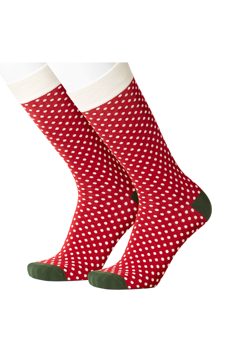 Beau Ties of Vermont Holiday Polka Men's Socks, Main, color, Holiday Polka