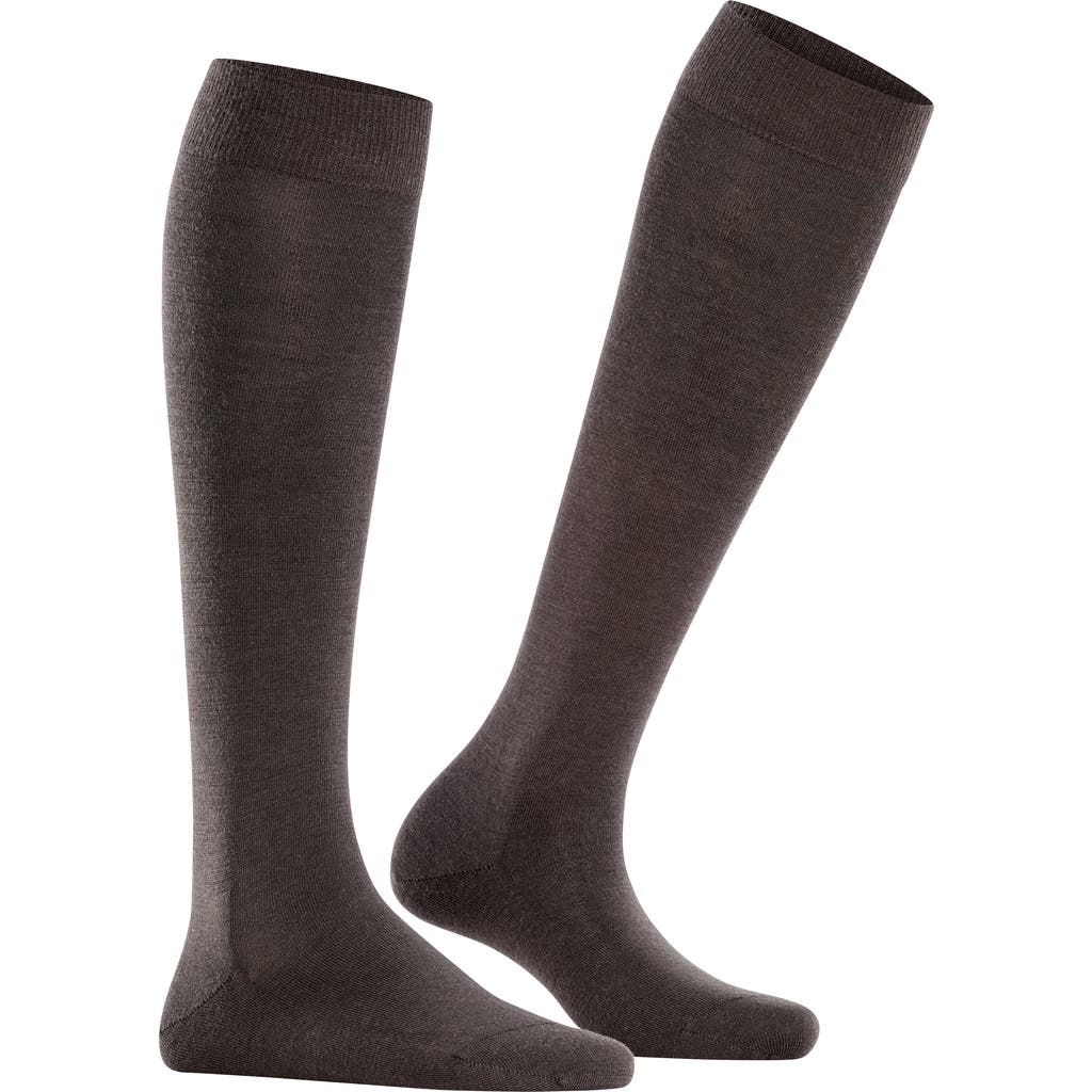 Falke Soft Merino Knee High Socks In Dark Brown