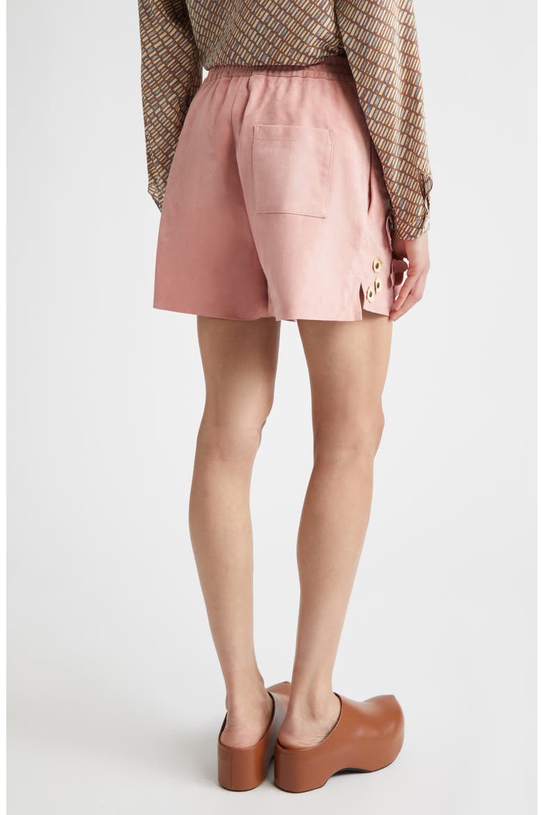 Floral Appliqué Suede Shorts, Alternate, color, 00C20QUARTZ
