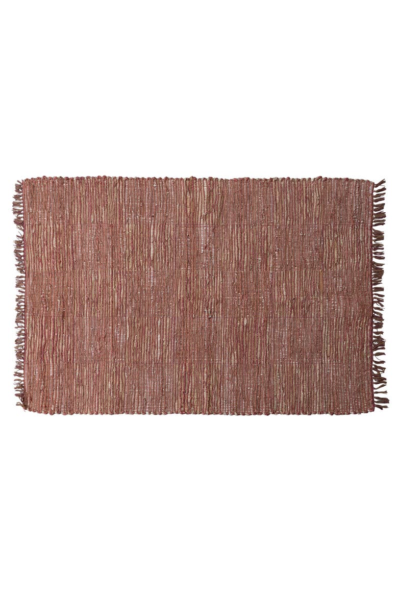 Farmhouse Jute and Leather Chindi Rug, Main, color, Orange