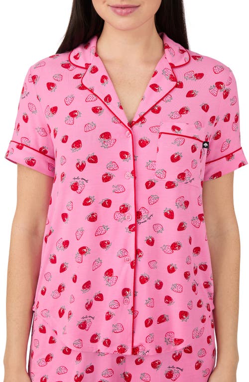 Kate Spade New York Short Sleeve Boxer Pajama Set In Pink