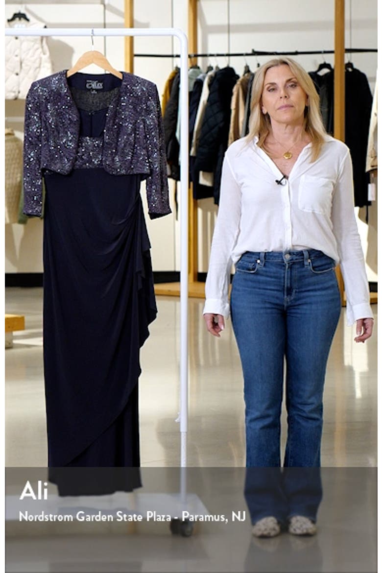 Draped Column Gown with Bolero Jacket video