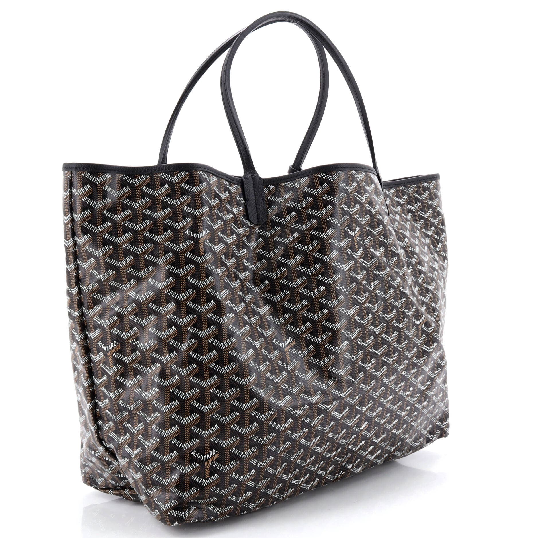 Pre-Owned Goyard Saint Louis Tote Coated Canvas GM, Alternate, color, Black