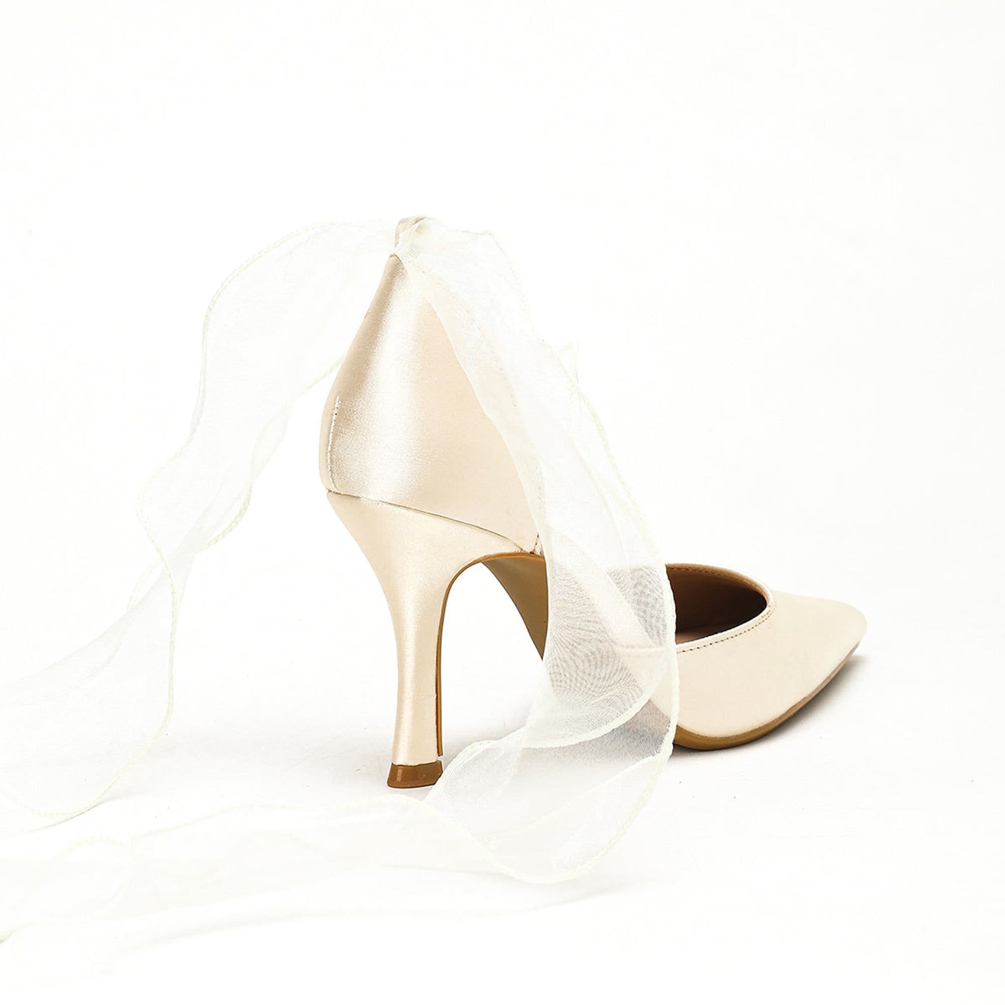 Deena Bridal Bow Heels, Alternate, color, White