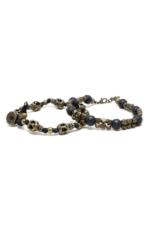 Ettika Men's Set of 2 Brass Bracelets