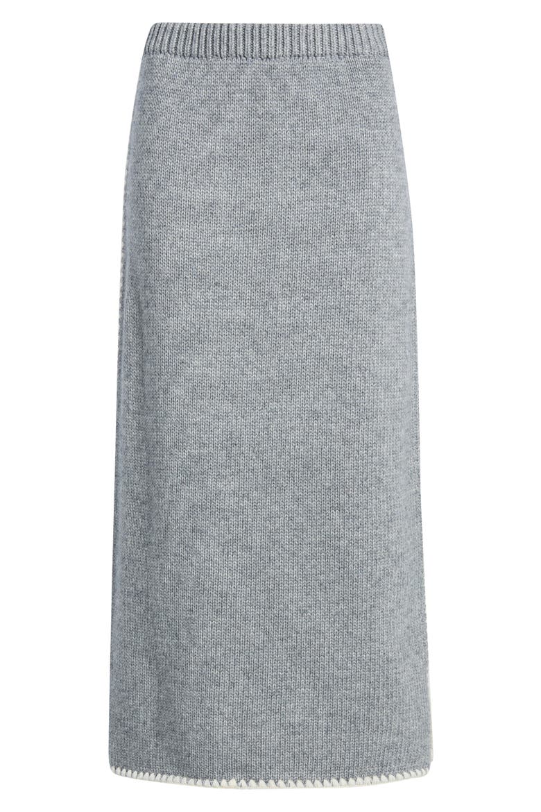 Chantal Whipstitch Midi Skirt, Main, color, HEATHER GREY