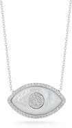 SPHERA MILANO Sterling Silver, Mother of Pearl & CZ Evil Eye Pendant Necklace