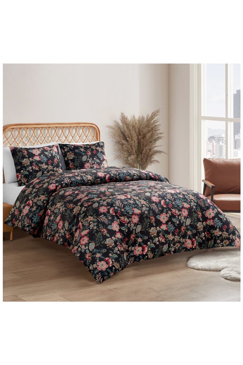 Arcadian Duvet Set, Alternate, color, BLACK