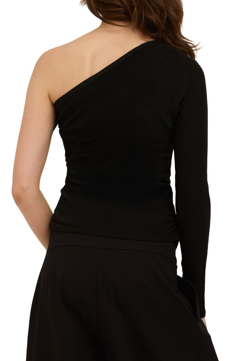 Sunset BLVD Ruched One Shoulder Top, Alternate, color, BLACK