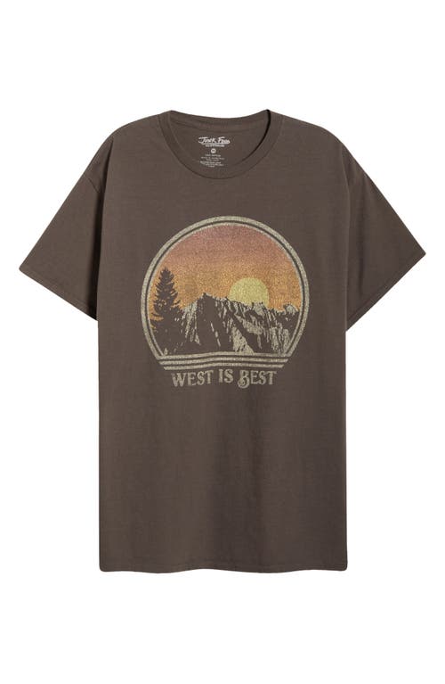 Junk Food West Is Best Graphic T-shirt In Brown