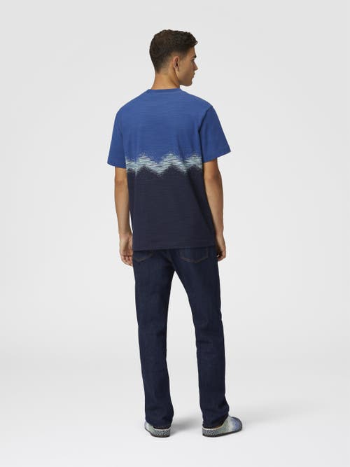 Missoni Cotton Crewneck T-shirt With Slub Zigzag In Multicoloured
