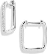 Meira T 14k Gold Diamond Rectangular Hoop Earrings