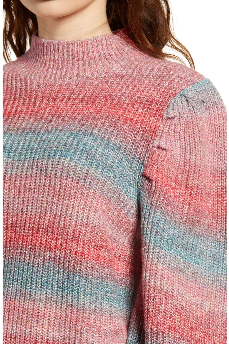 Stripe Space Dye Sweater, Alternate, color, RED COUTURE SPACEDYE