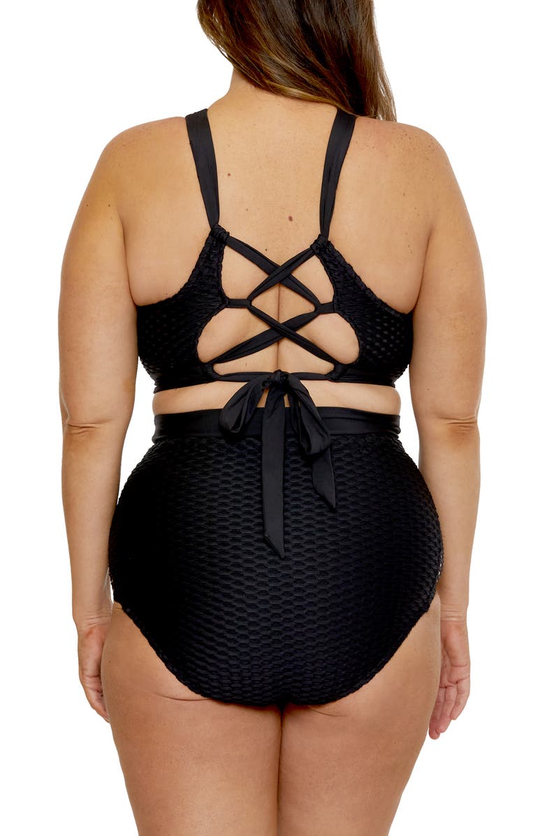 Becca Etc. Castaway High Waist Bikini Bottoms, Alternate, color, Black