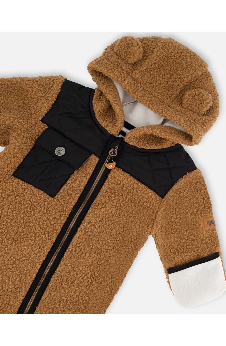 Deux par Deux Baby Unisex Baby One-Piece Mid-Season Outerwear Tan And Black, Alternate, color, 