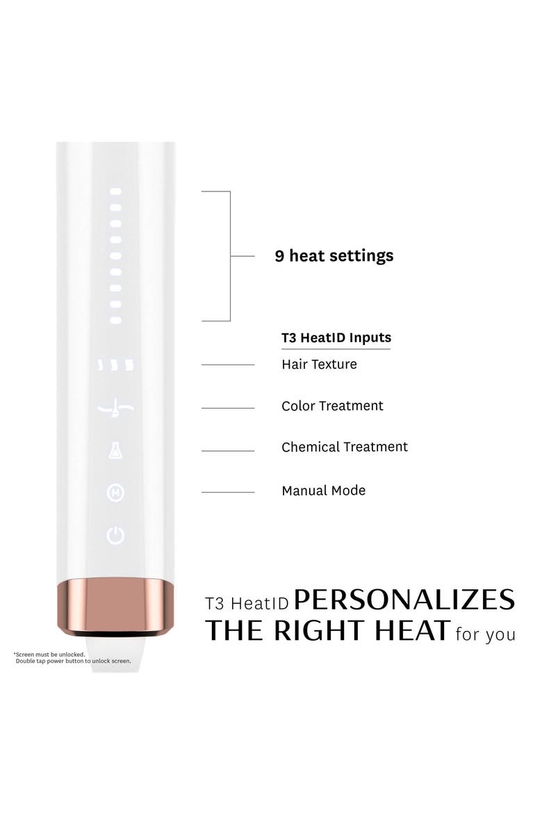 Curl ID 1.25-inch Smart Curling Iron with Interactive Touch Interface, Alternate, color, WHITE