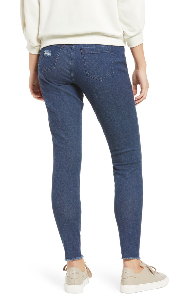 Hue Ripped Denim Leggings, Alternate, color,