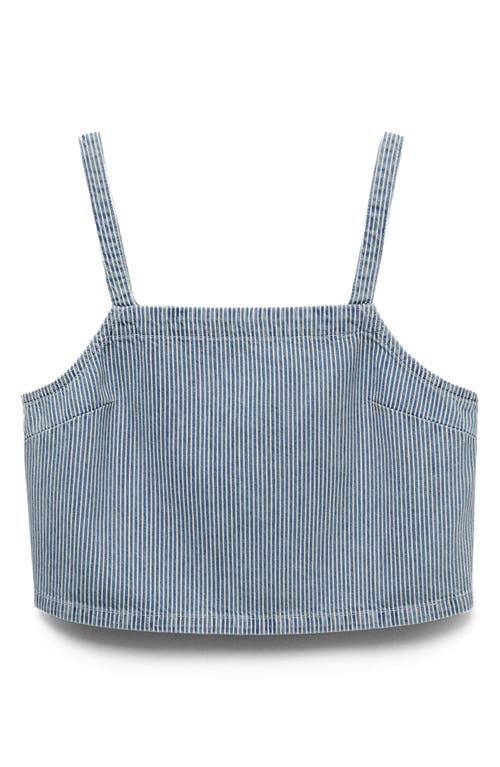 Mango Ibiza Hickory Denim Crop Tank Top