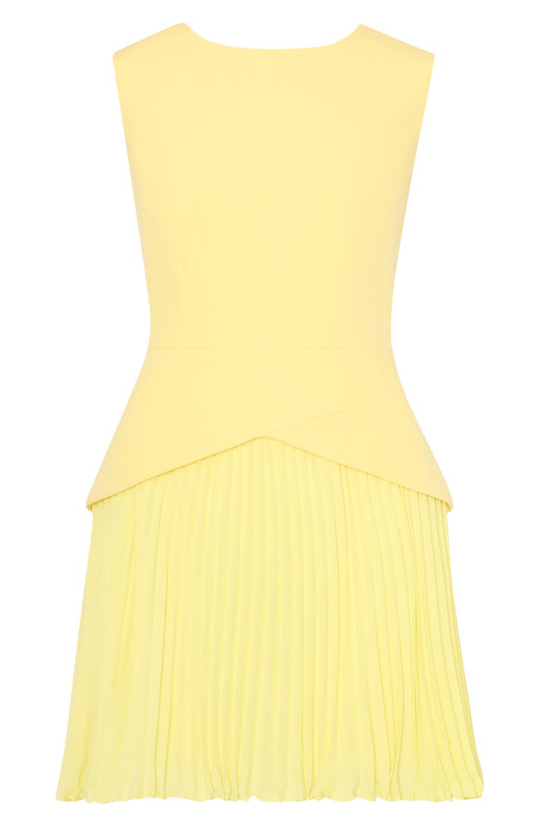 Milly Haddy Pleated Sleeveless Minidress, Alternate, color, Yellow