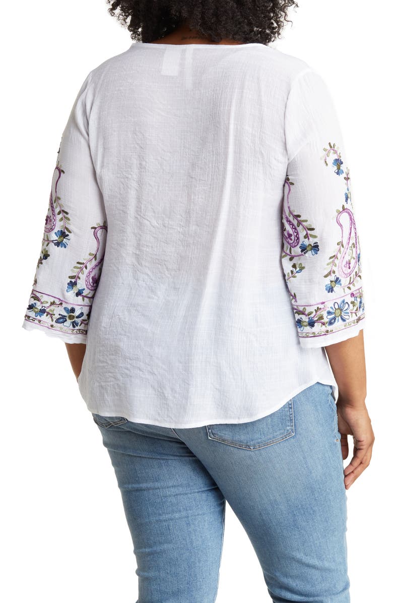 Forgotten Grace Floral Embroidered Sleeve Tunic Top, Alternate, color, 