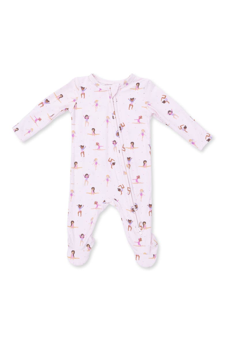 Tiny Tumblers Two-Way Zip Footie, Main, color, PINK