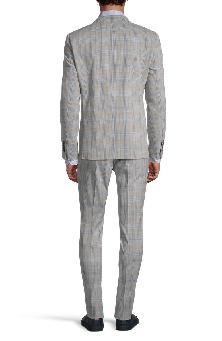 SOUL OF LONDON Fancy Check Suit, Alternate, color, Grey