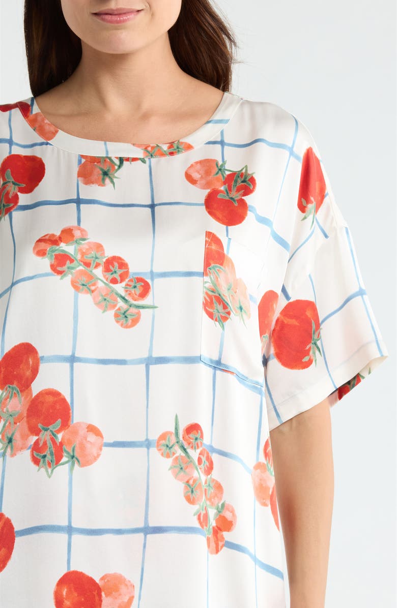 Lunya Oversize Silk Sleepshirt, Alternate, color, Summer Harvest