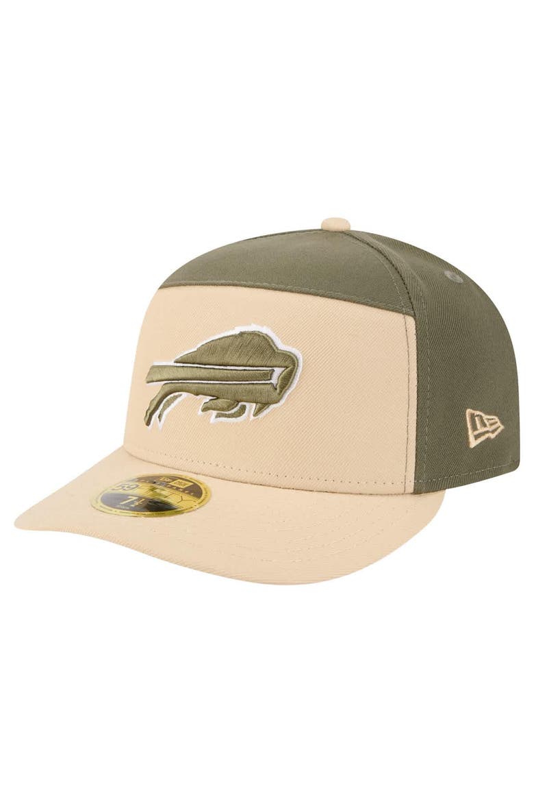 Men's New Era Light Beige/Olive Buffalo Bills Two-Tone Color Pack Split Panel 59FIFTY Fitted Hat, Main, color, Light Beige