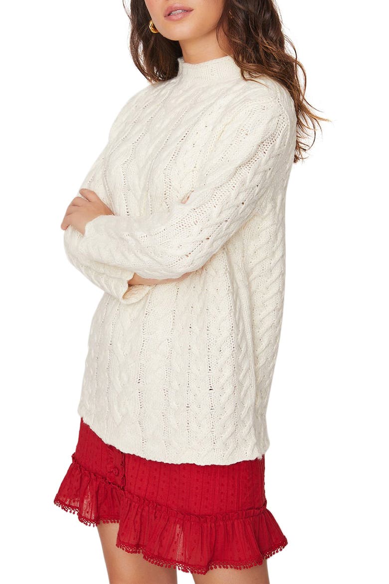 Funnel Neck Sweater, Alternate, color, IVORY