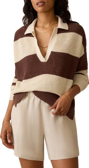 Faherty Miramar Linen & Organic Cotton Polo Sweater | Nordstrom