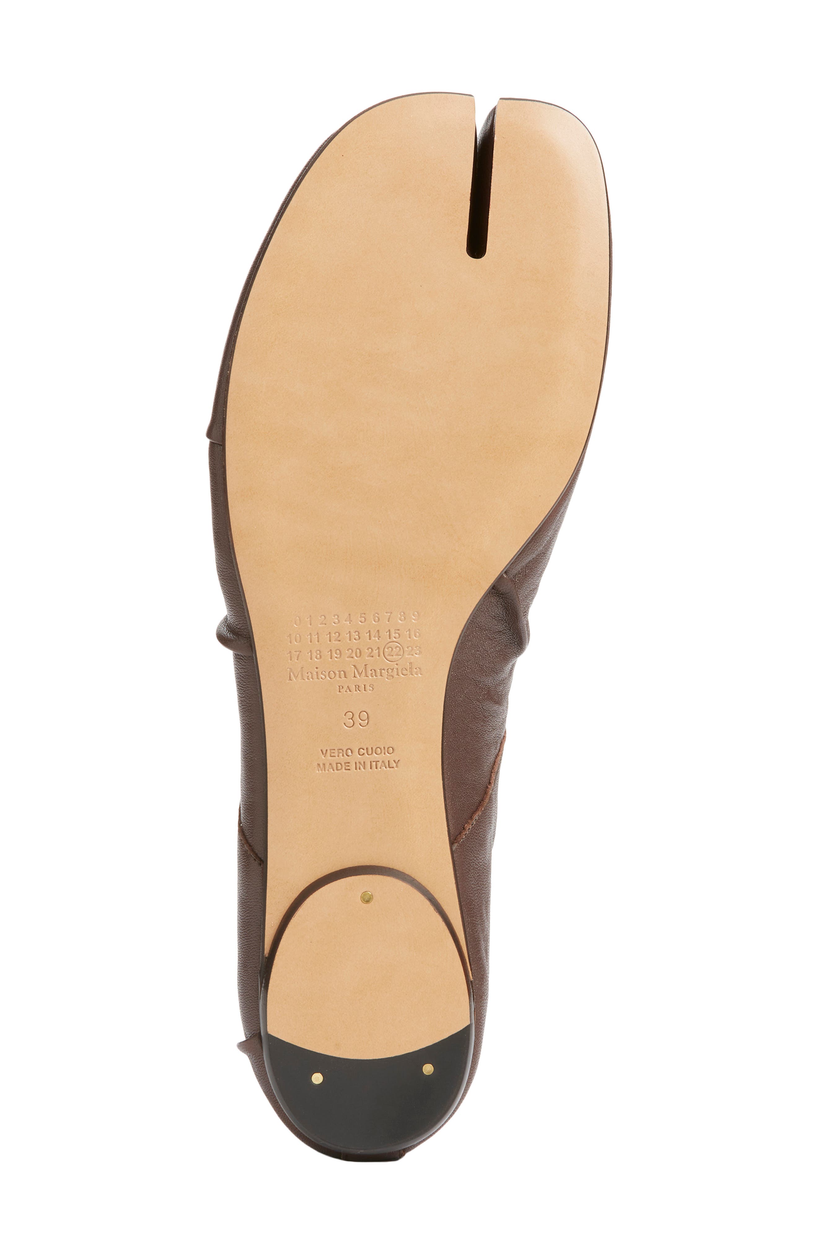 Maison Margiela Tabi Ballet Flat, Alternate, color, Moka