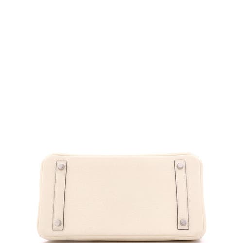 Pre-owned Hermes  Hermes Birkin Handbag Light Clemence With Palladium Hardware 30 In Neutral