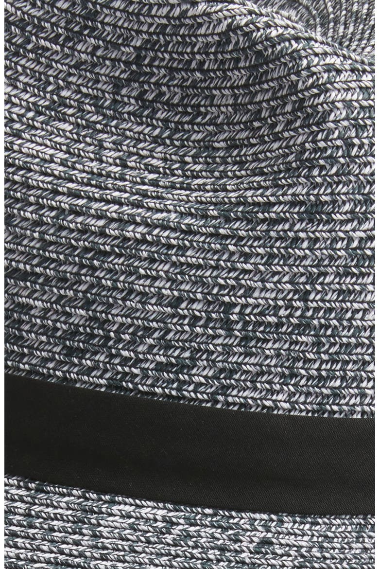 Packable Braided Paper Straw Panama Hat, Alternate, color, BLACK COMBO