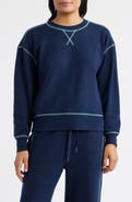 CITY BLUES Contrast Stitch Waffle Knit Sweatshirt