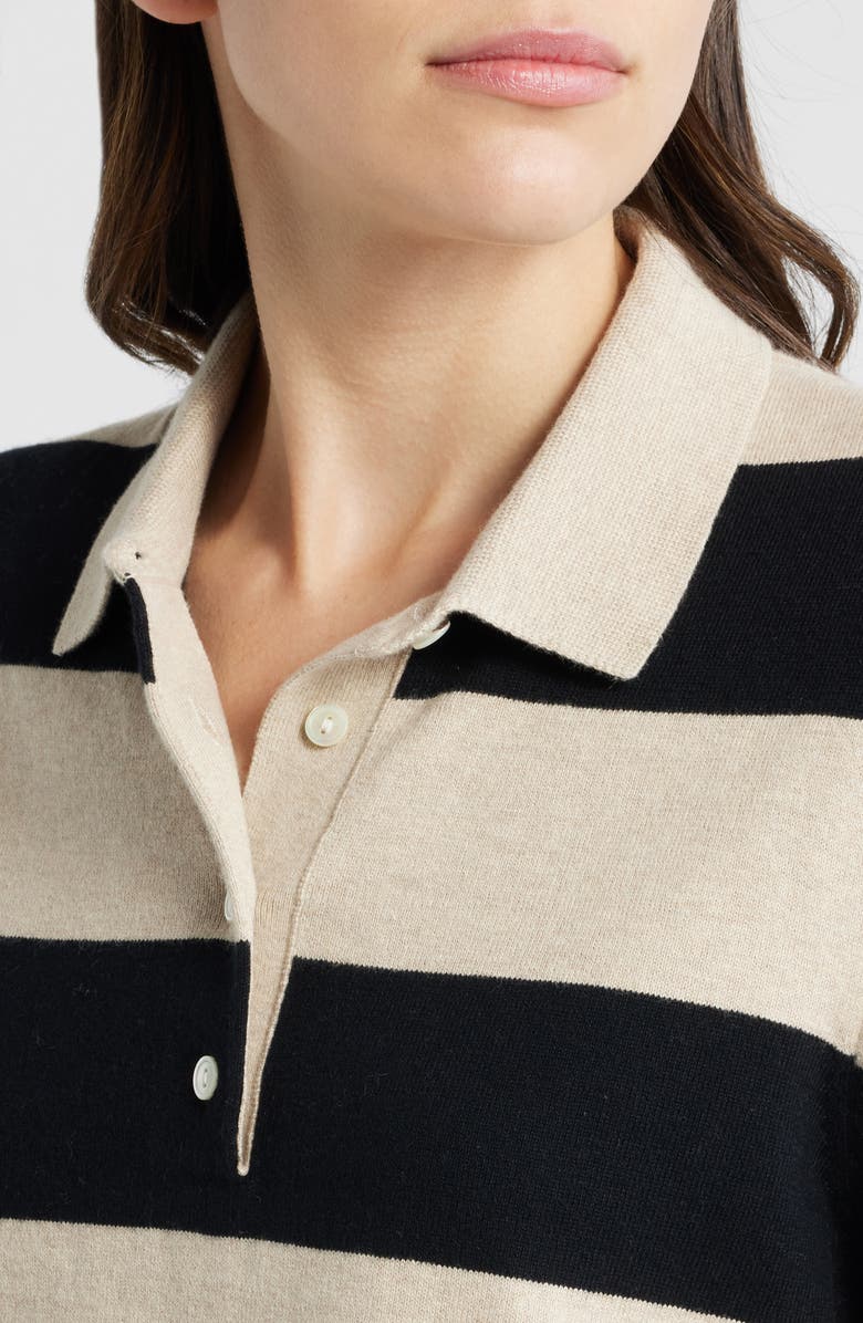 Wyeth Stripe Cotton & Cashmere Polo Sweater, Alternate, color, 