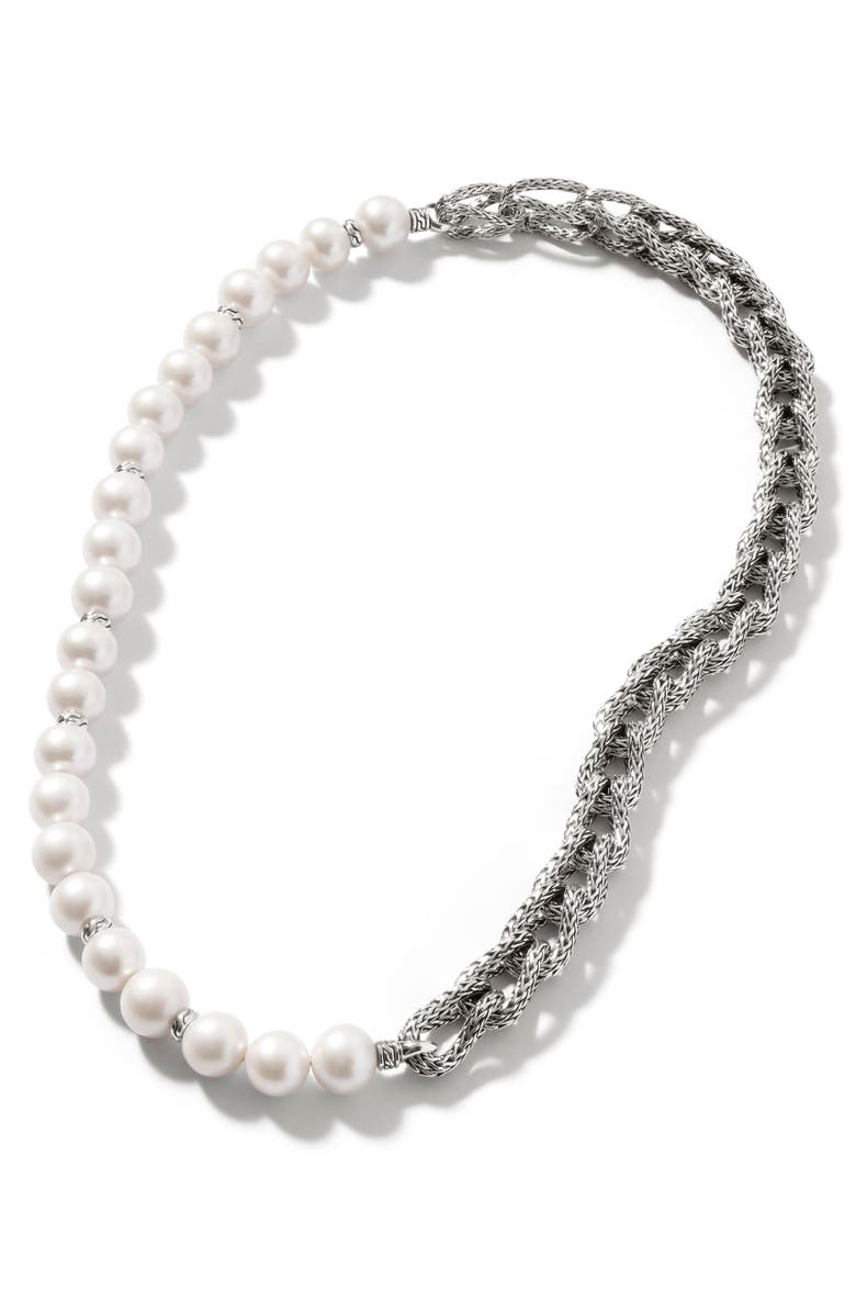 John Hardy Surf Necklace, Sterling Silver, Pearls, 10.5mm, Main, color, White