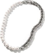 John Hardy Surf Necklace, Sterling Silver, Pearls, 10.5mm
