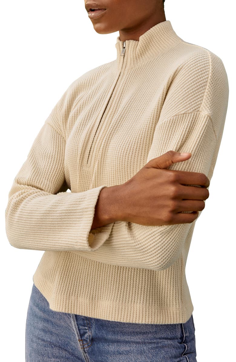 Reformation Waffle Zip Top, Main, color, 