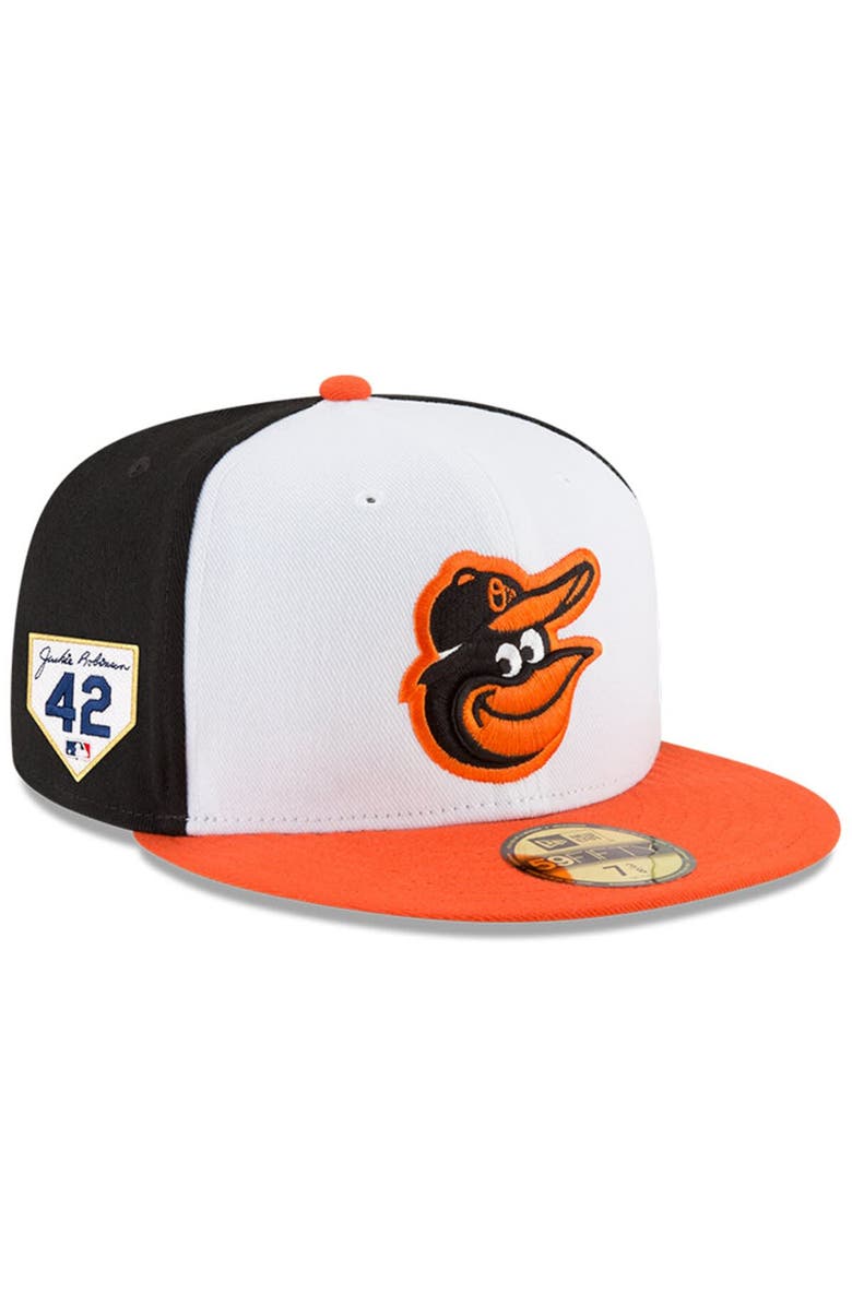 New Era Men's New Era White Baltimore Orioles 2024 Jackie Robinson Day 59FIFTY Fitted Hat, Main, color,