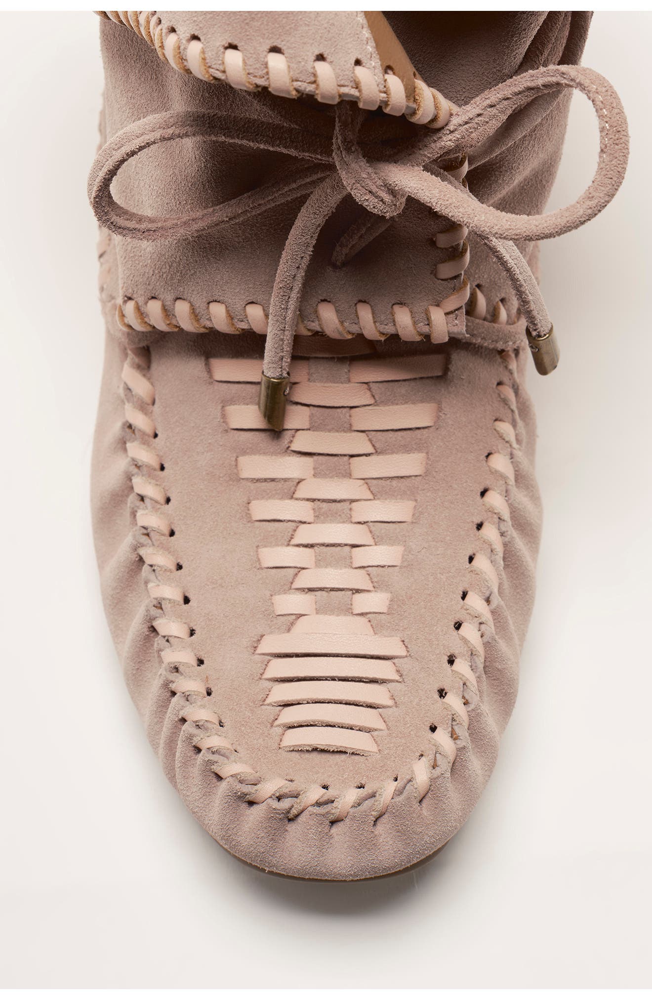 Misty Moc Toe Boot, Alternate, color, PEARL BLUSH SUEDE