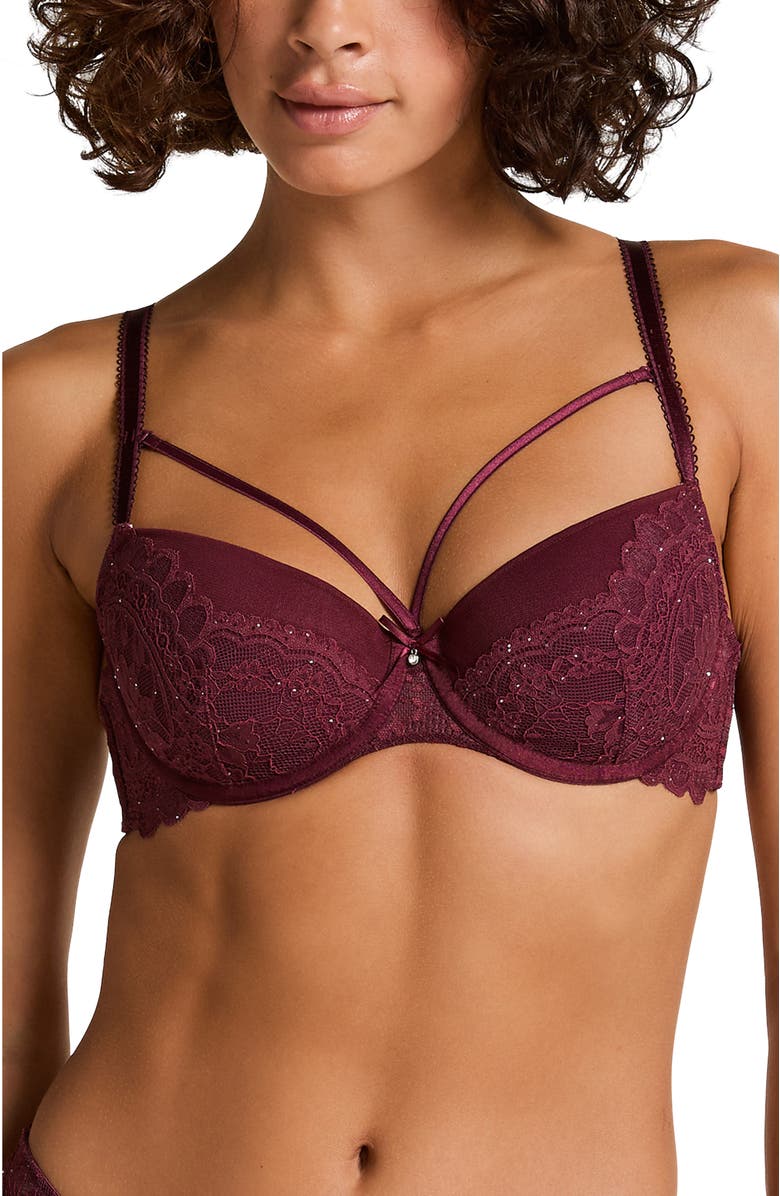 Hunkemöller Isadora Padded Underwired Bra, Main, color, Red