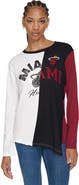 TOMMY JEANS Women's Tommy Jeans White/Black Miami Heat Amelia Color Blocked Long Sleeve T-Shirt