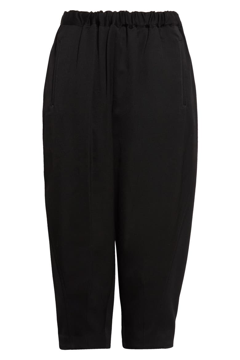 Wool Doeskin Elastic Waist Crop Pants, Alternate, color, BLACK