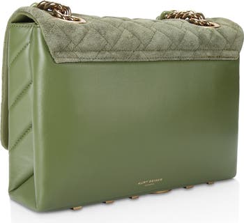 Large Kensington Quilted Suede & Leather Shoulder Bag