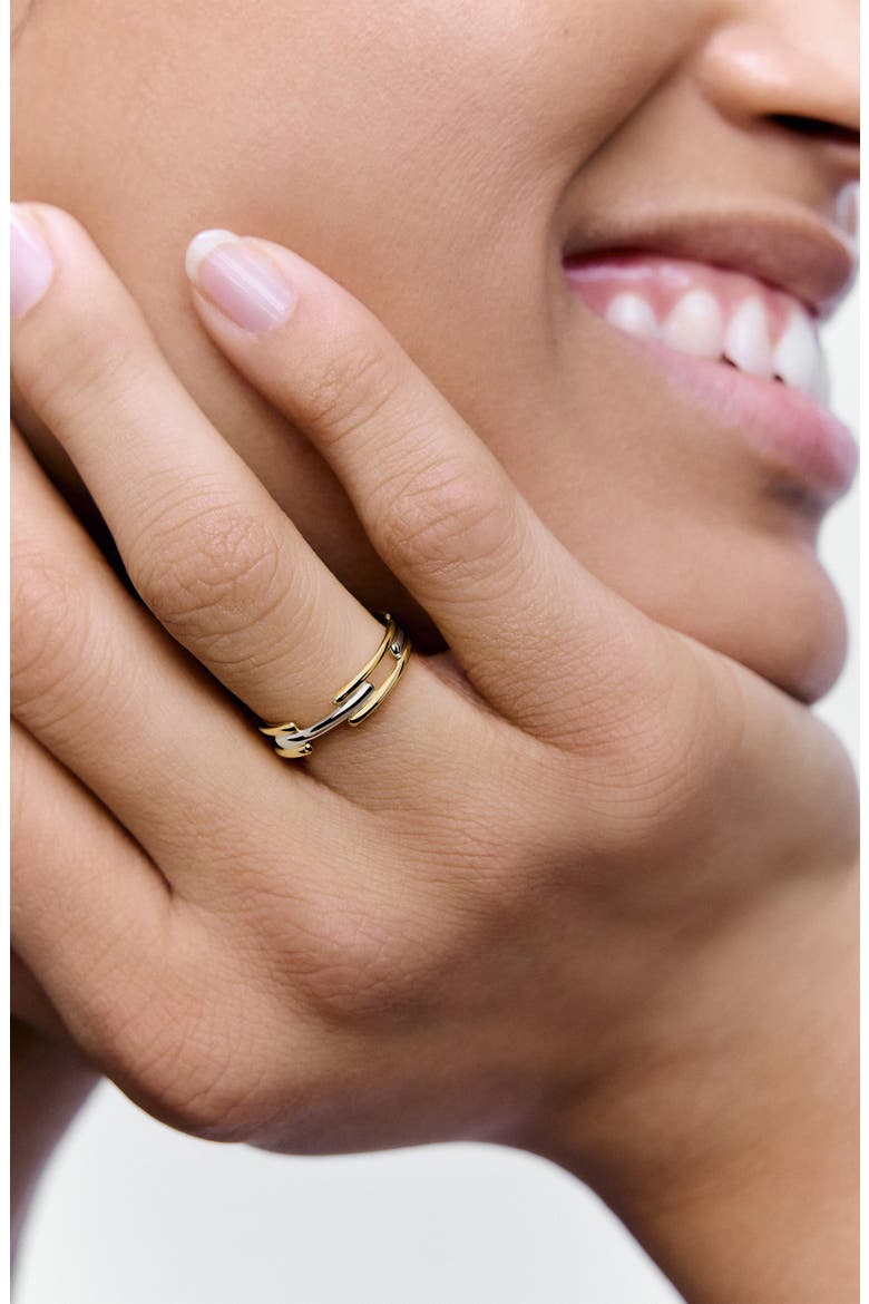 Signature Link Mix Stack Ring, Alternate, color, 18K GOLD VERMEIL